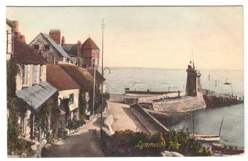 AK, Lymmouth, Devon, Partie am Pier, um 1920