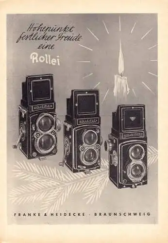 Zeitschriftenwerbung, Foto- u. Filmtechnik versch. dt. Firmen zehn Blatt, 1950er