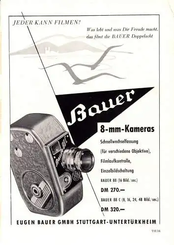 Zeitschriftenwerbung, Foto- u. Filmtechnik versch. dt. Firmen zehn Blatt, 1950er