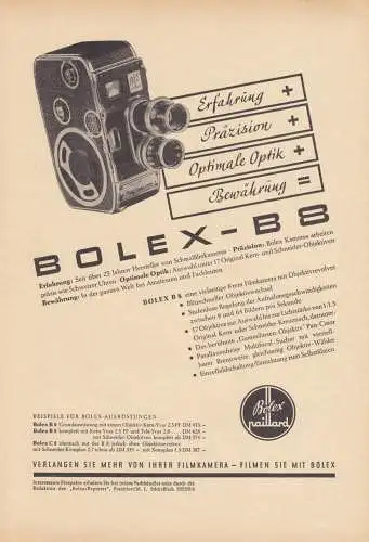 Zeitschriftenwerbung, Foto- u. Filmtechnik versch. dt. Firmen zehn Blatt, 1950er