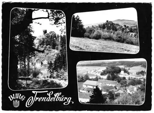 AK, Trendelburg Kr. Hofgeismar, Burg Trendelburg, drei Abb., gestaltet, um 1962