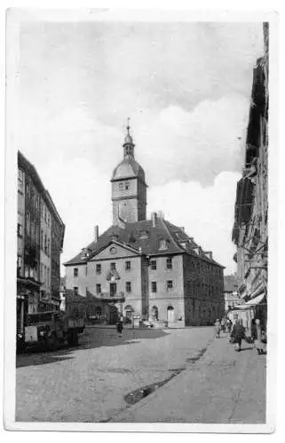 AK, Langensalza Thür., Marktstr. mit Rathaus, 1951