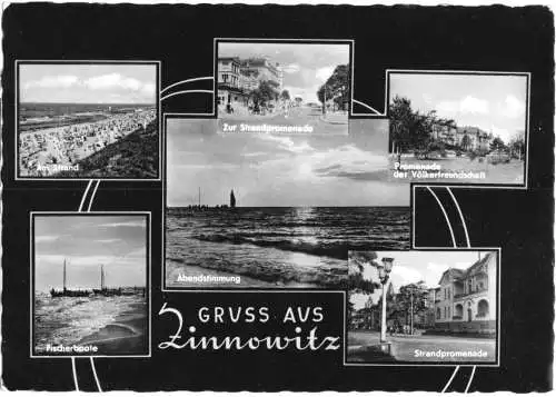 AK, Zinnowitz Usedom, sechs Abb., gestaltet, 1963