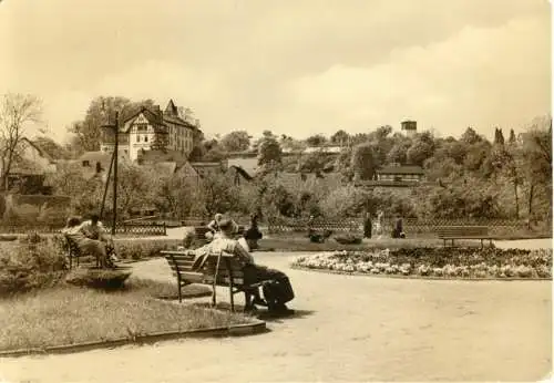 AK, Buckow Märkische Schweiz, Im Stadtpark, belebt, 1965