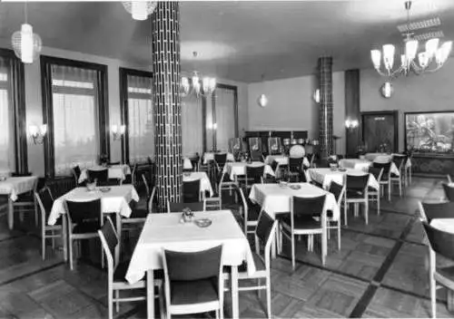 AK, Blankenburg Harz, Gästehaus "Glückauf", Saal, 1969