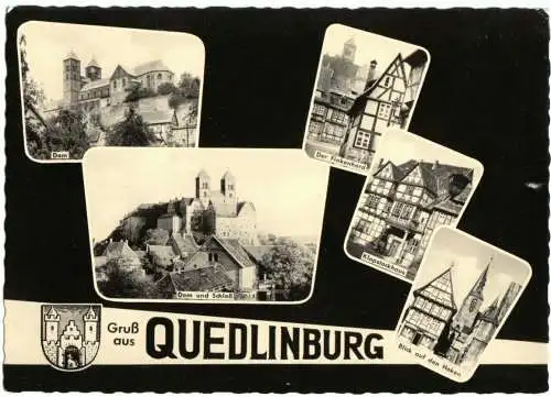 AK, Quedlinburg, fünf Abb., gestaltet, 1960