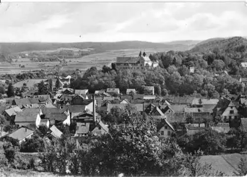 AK, Kranichfeld Ilm, Teilansicht mit Niederburg, 1966