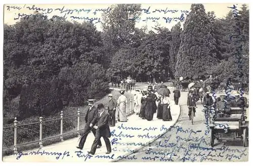 AK, Paris, Bois de Boulogne, La Pointe du Lac, belebt, 1911