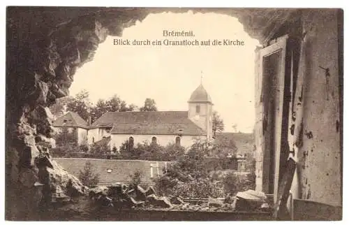 AK, Bréménil, Meurthe-et-Moselle, Blick auf die Kirche, um 1916