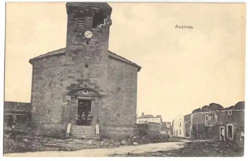 AK, Azannes-et-Soumazannes, Meuse, Kirche, ca. 1916