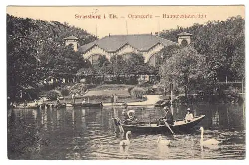 AK, Straßburg, Strasbourg, Bas-Rhin, Orangerie, Hauptrestaurant, 1916