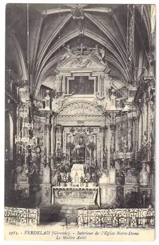 AK, Verdelais, Nouvelle-Aquitaine, Intérieur de l'Eglise Notre-Dame, 1919