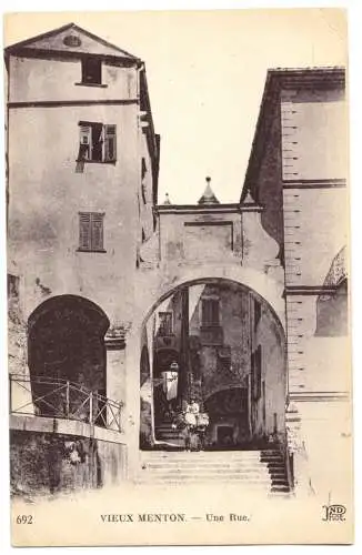 AK, Vieux Menton, Alpes-Maritimes, Une Rue, Esel, um 1912