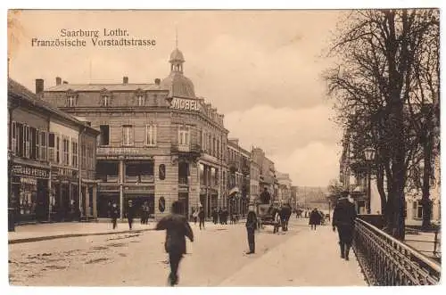 AK, Saarburg i. L., Sarrebourg, Moselle, Französische Vorstadtstr., 1916