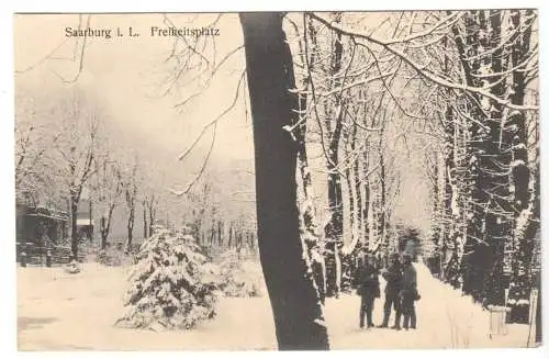 AK, Saarburg i. L., Sarrebourg, Moselle, Freiheitsplatz, Winteransicht, 1916