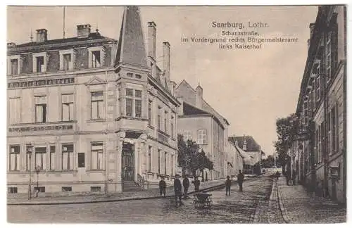 AK, Saarburg i. L., Sarrebourg, Moselle, Schanzstr. mit Kaiserhof, 1916