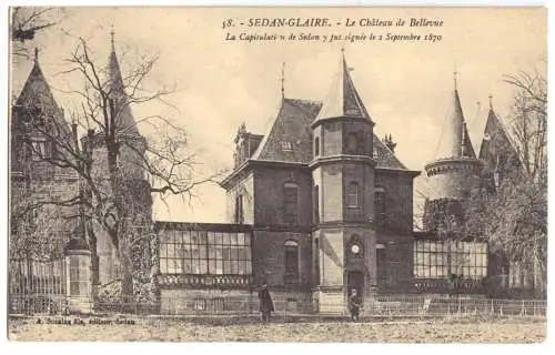 AK, Sedan-Glaire, Ardennes, Le Château de Bellevue, um 1914