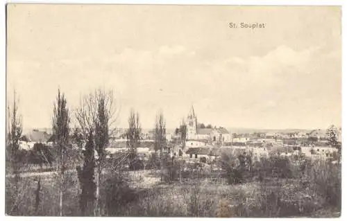 AK, Saint-Souplet, Nord, Teilansicht, 1915