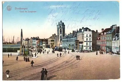 AK, Dunkerque, Dünkirchen, Quai de Leignaer, 1915