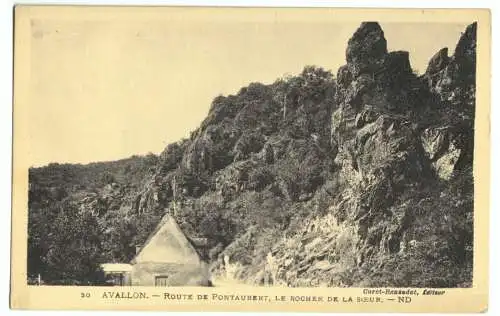 AK, Avallon, Route de Pontaubert, Le Rocher de la Sceur, um 1938