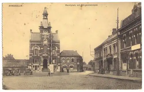 AK, Annoeullin, Nord, Marktplatz mit Bürgermeisterei, 1917