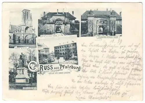 AK, Pfalzburg, Phalsbourg, Mouselle, fünf Abb., 1897