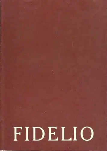 Theaterprogramm, Opernhaus Leipzig, Fidelio, 1976