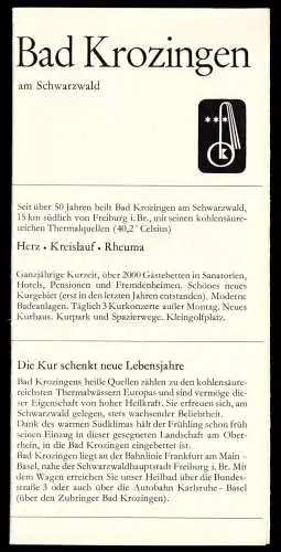 Konglomerat von Prospekten Bad Krozingen, um 1965