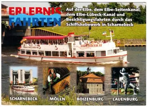 AK, Scharnebeck, Erlebnisfahrten der Reederei Helle, fünf Abb., um 2000