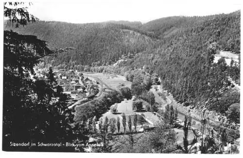 AK, Sitzendorf Schwarzatal, Blick vom Annafels, 1965