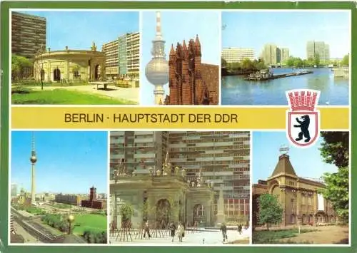 AK, Berlin Mitte, sechs Abb., Stadtwappen, 1981