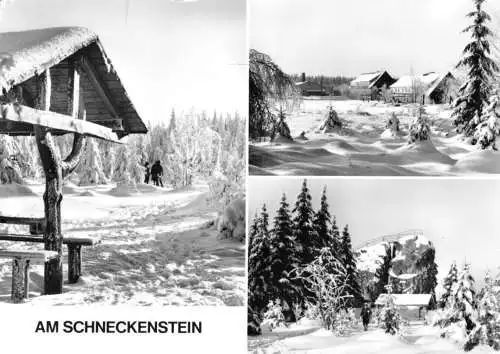 AK, Tannenbergsthal Kr. Klingenthal, Am Schreckenstein, 3 Winteransichten, 1980