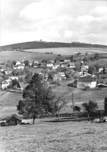 AK, Kurort Seiffen Erzgeb., Teilansicht mit Schwartenberg, 1972