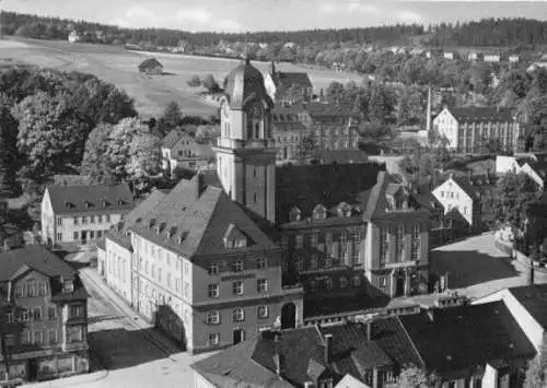 AK, Geyer Erzgeb., Teilansicht mit Kulturhaus, 1962