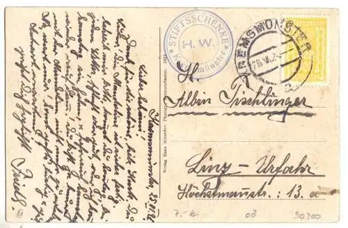 AK, Kremsmünster, Erinnerung  Benediktinerstift, 1924