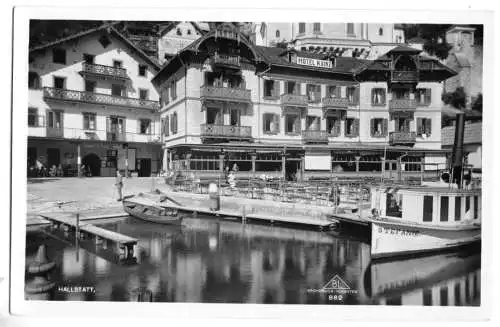 AK, Hallstatt, Hotel Kainz, Dampfer, ca. 1935