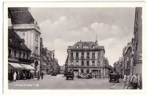 AK, Crimmitschau Sa., [Markt?]-Platz, 1952