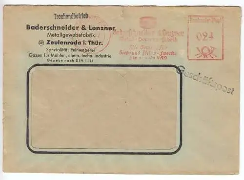 AFS, Baderschneider & Lenzer, Metall-Gewebe-Fabrik, o Zeulenroda, 5.1.52