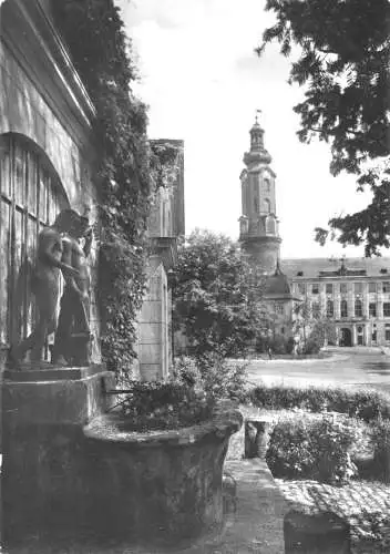 AK, Weimar, Blick auf Bastille und Schloß, 1973