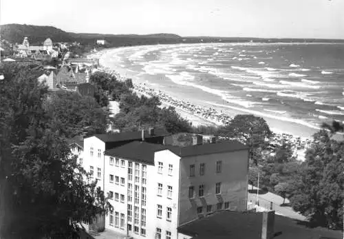 Foto im AK-Format, Ostseebad Binz auf Rügen, Teilansicht, um 1966