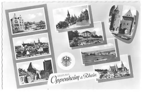 AK, Oppenheim am Rhein, acht Abb., gestaltet, um 1965