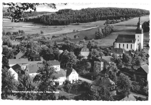 AK, Döschnitz Thür. Wald, Teilansicht, Landpoststempel, 1960