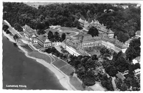 AK, Dresden, Schloß Pillnitz, Luftbildansicht, 1959