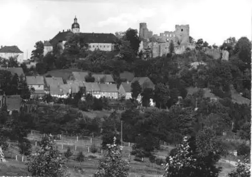 AK, Frauenstein Erzgeb., Teilansicht mit Schloß und Burgruine, 1970