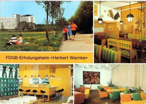 AK, Klink Kr. Waren, FDGB-Erholungsheim "Herbert Warnke", vier Abb., 1984