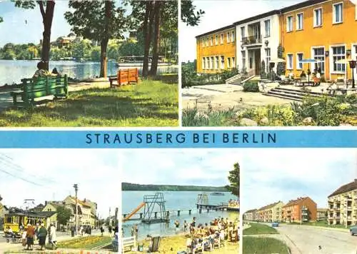 AK, Strausberg, fünf  Abb., u.a. HO-Hotel, 1970