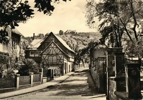 AK, Gernrode Harz, Partie in der Burgstr., 1961