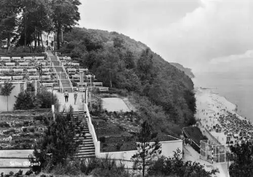 AK, Ostseebad Sellin Rügen, Terrasse zum Strand, 1969