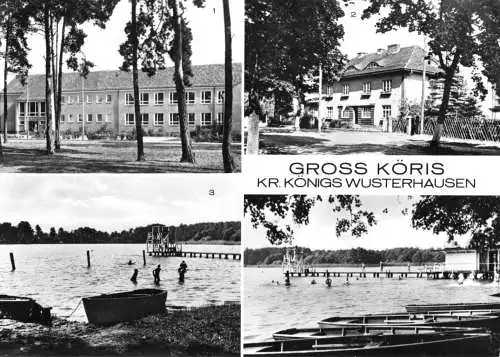 AK, Groß Köris Kr. Königs Wusterhausen, vier Abb., u.a. Berliner Str., 1974