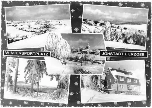 AK, Jöhstadt Erzgeb., fünf Winteransichten, gestaltet, 1965